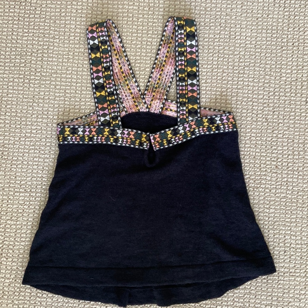 MADEWELL Black Pink Embroidered Sweater Swing Tank Size XXS